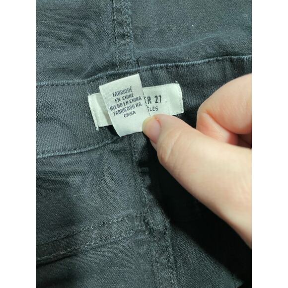 Forever 21 Women's Size 26 Skinny Denim Overalls Black - Picture 10 of 12